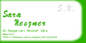 sara meszner business card